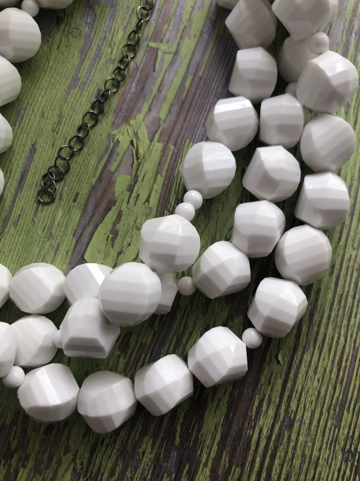 vintage white beads