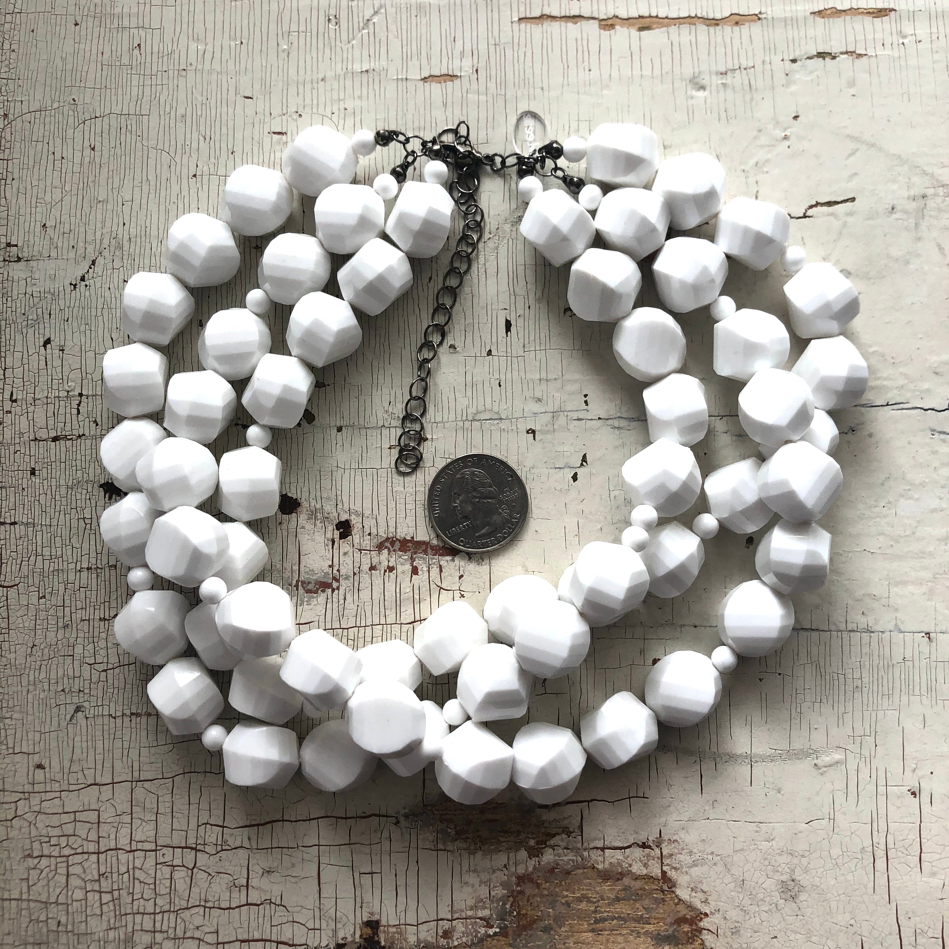 white lucite necklace