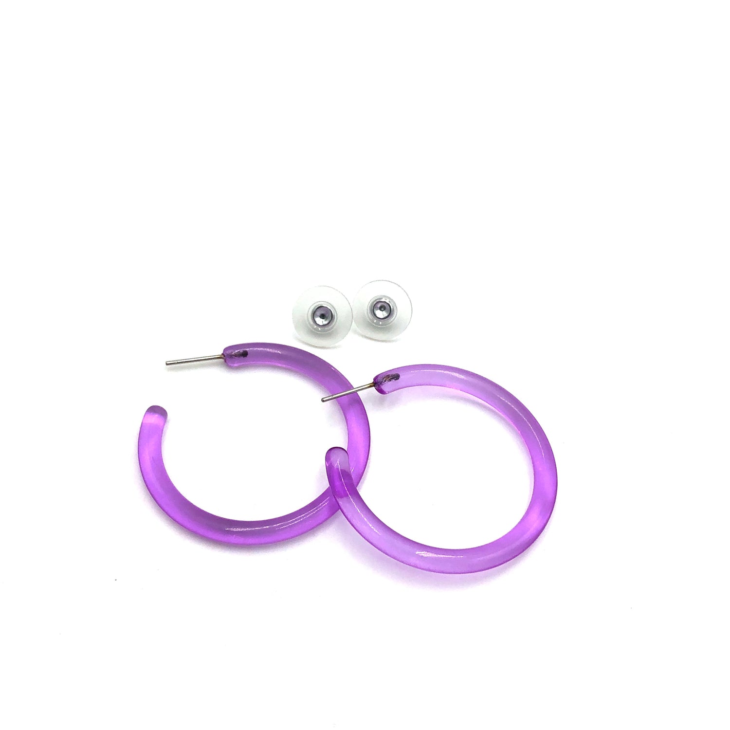 purple hoop earrings