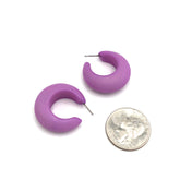 hoop earrings purple surgical steel