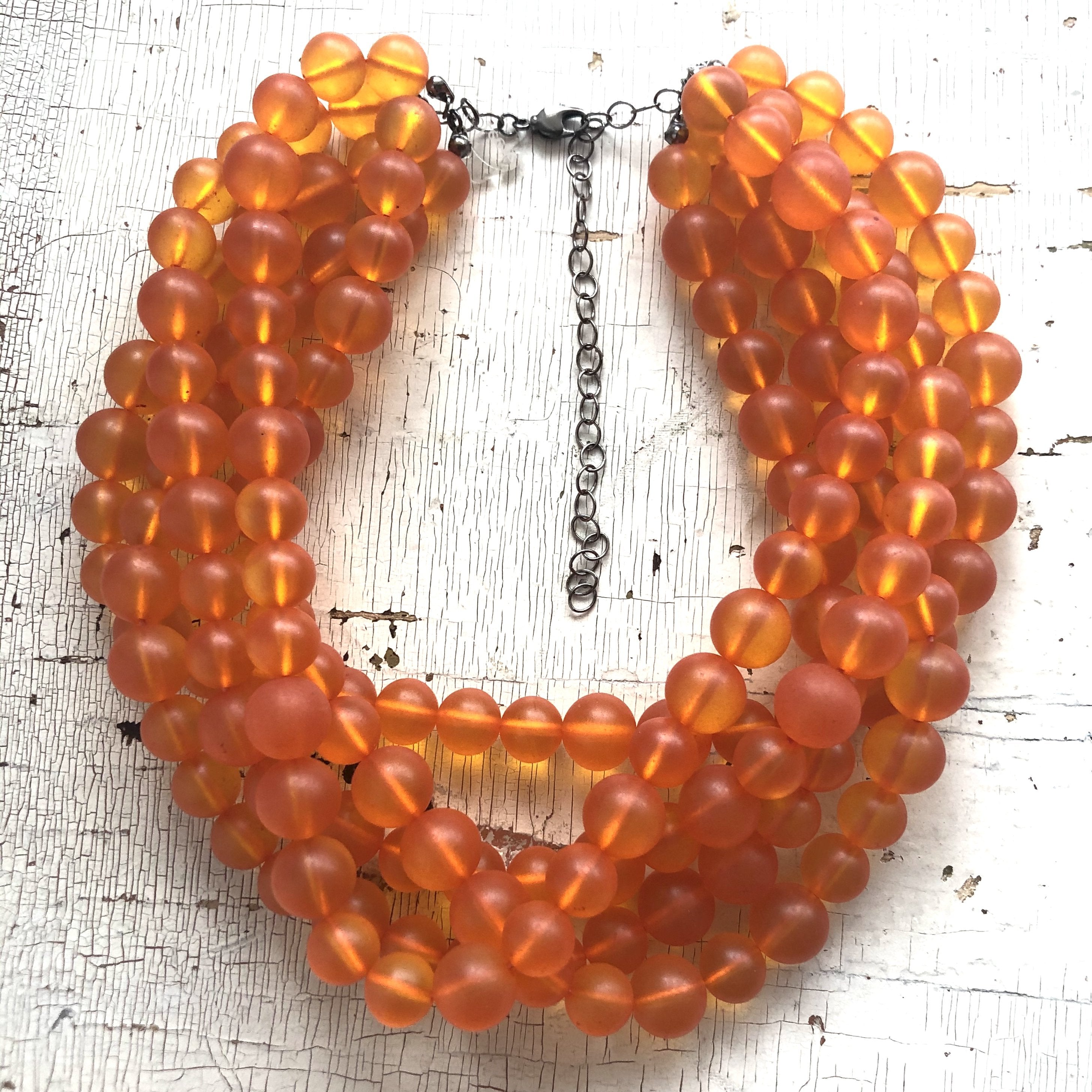 orange chunky necklace
