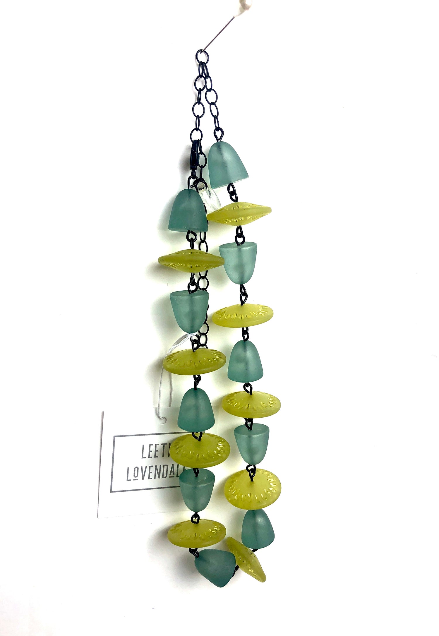 frosted sea glass necklace