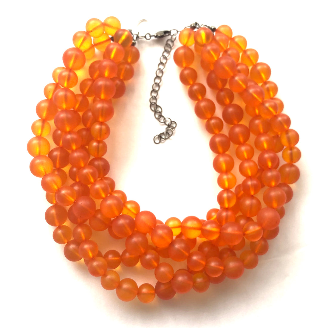 lucite frosted necklace