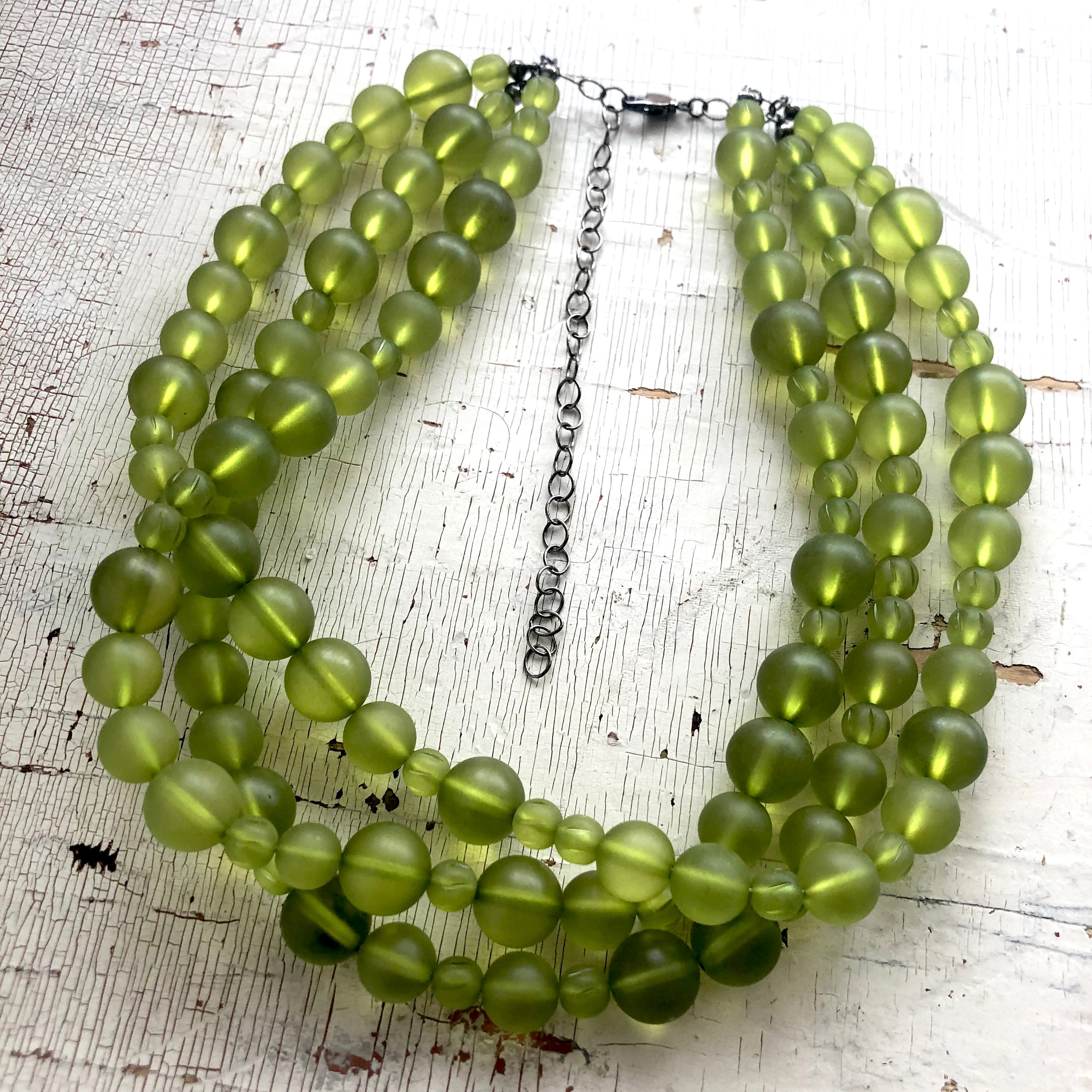 green acrylic necklace