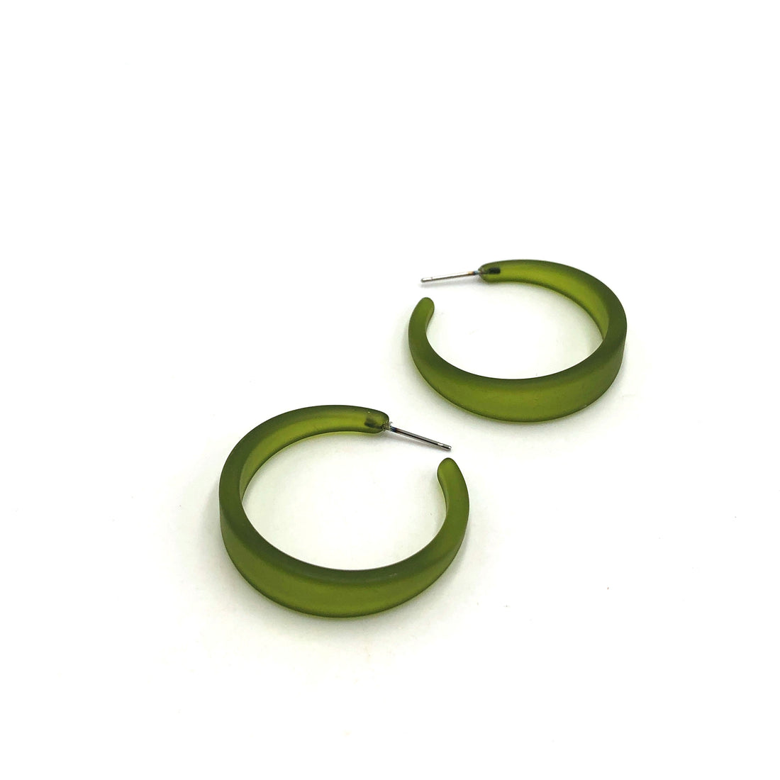 olive earrings tapered hoops