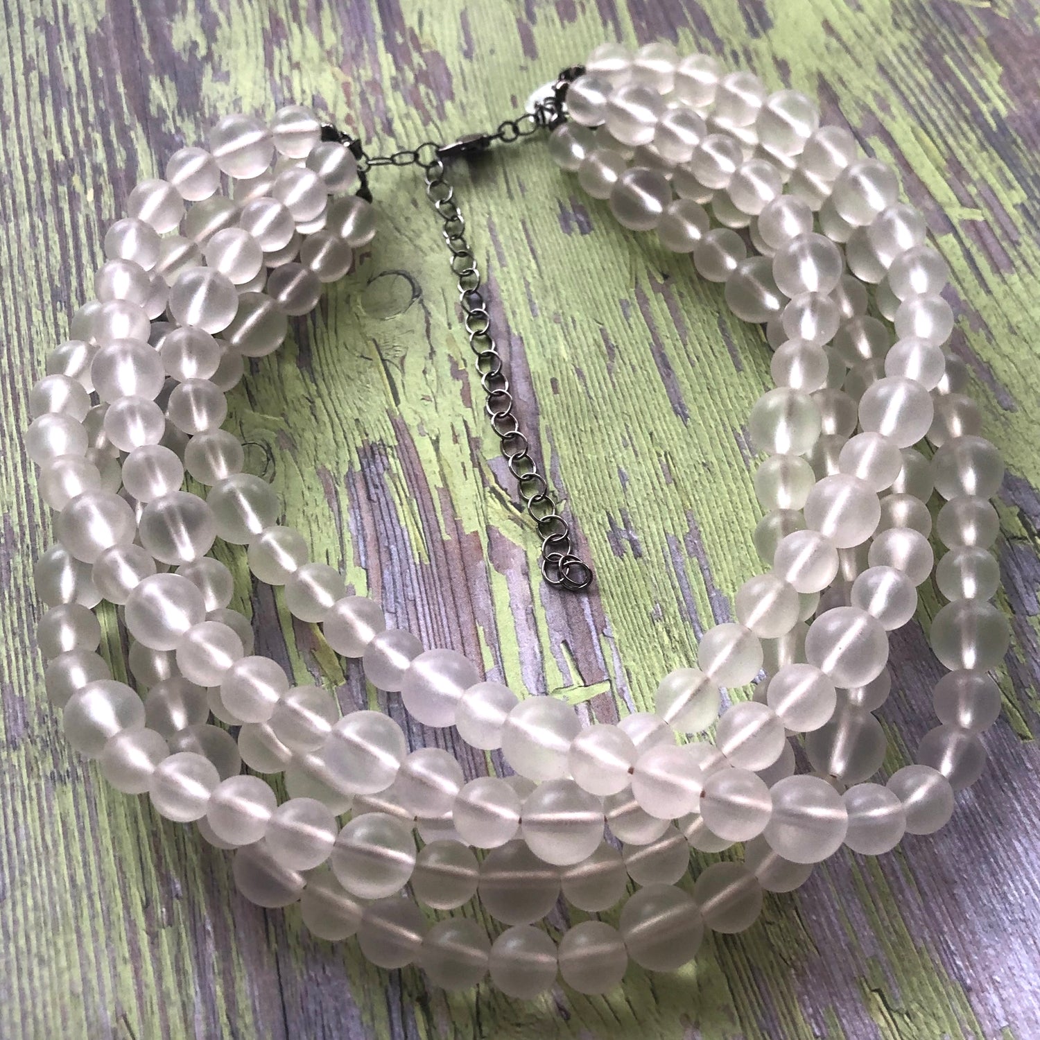 clear frosted necklace