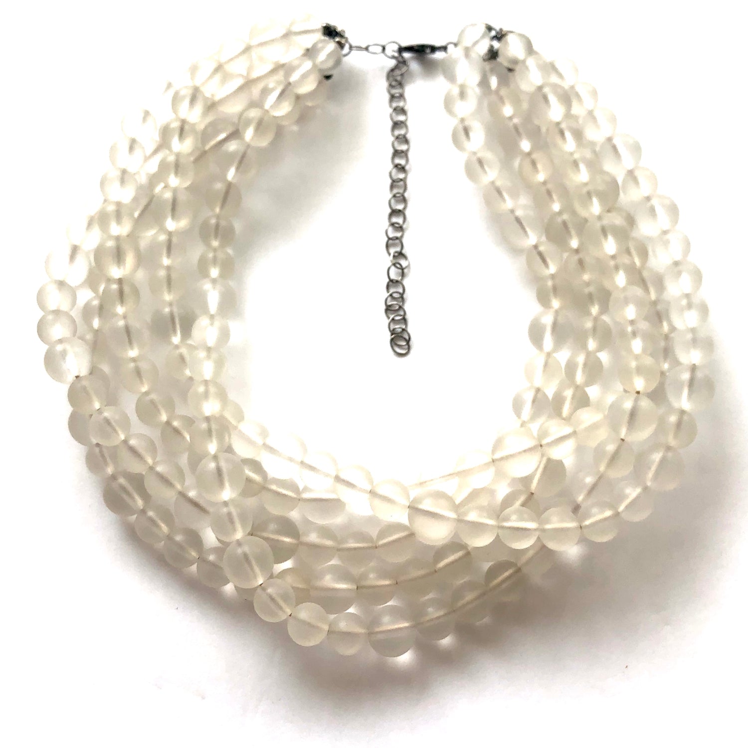 clear frosted lucite necklace