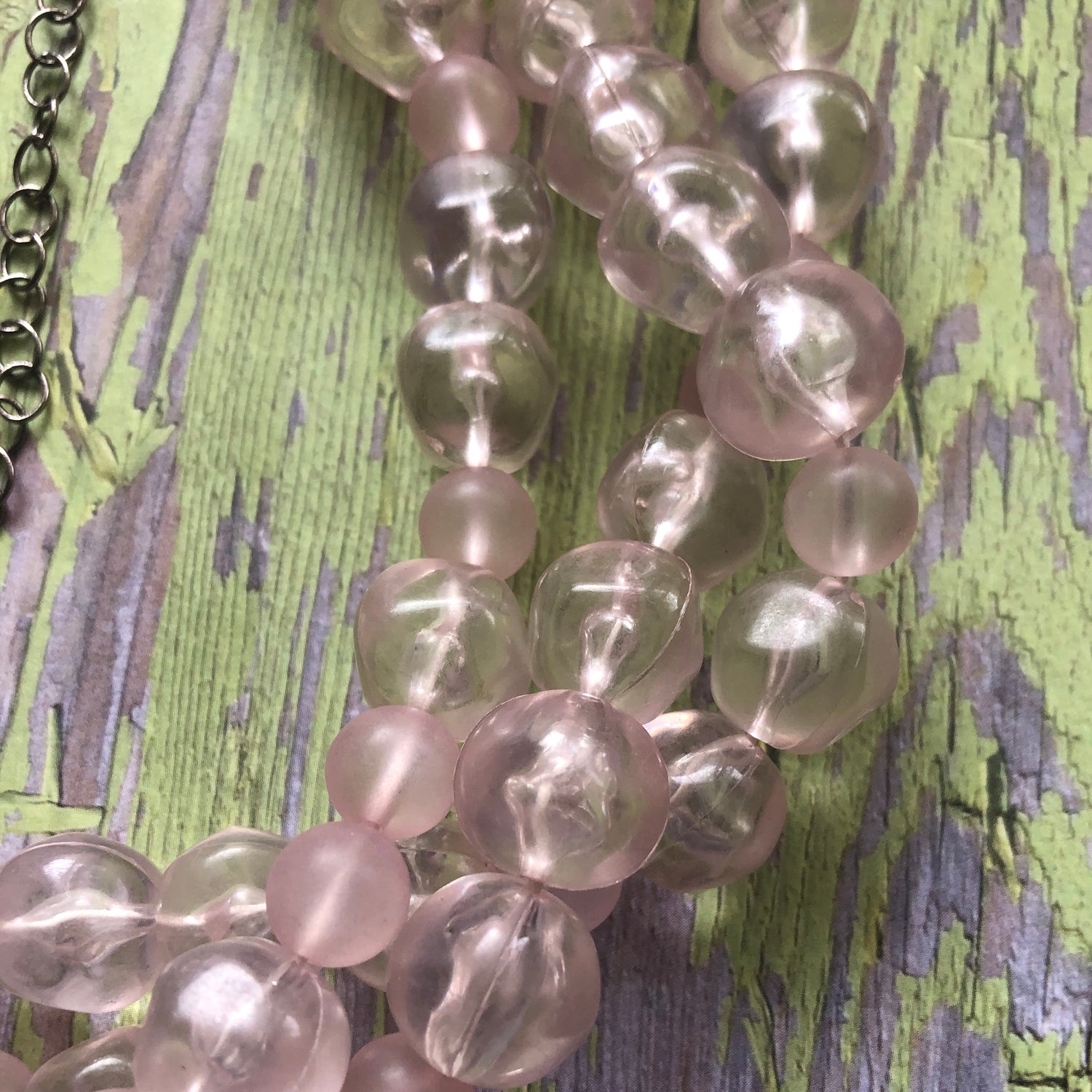 vintage pink lucite beads