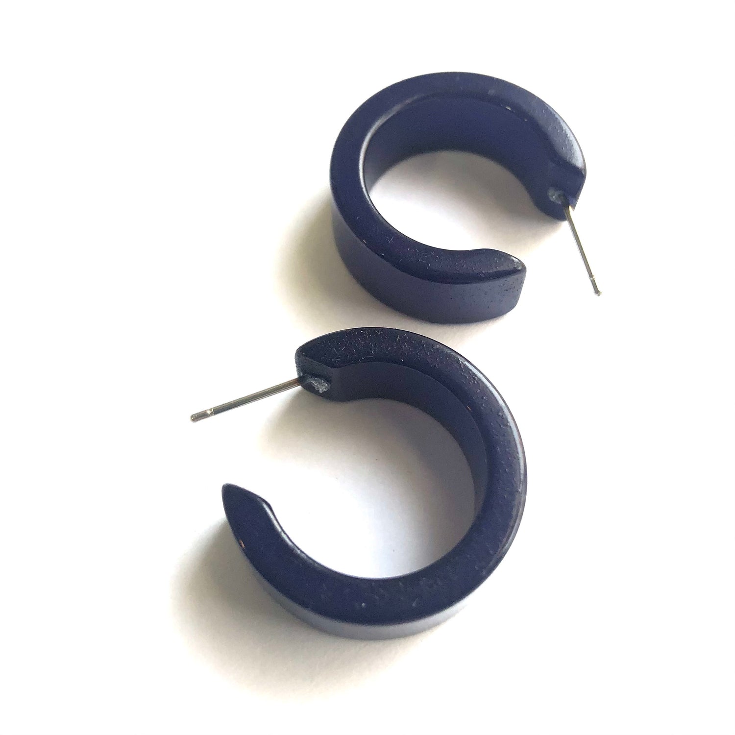 navy blue hoop earrings