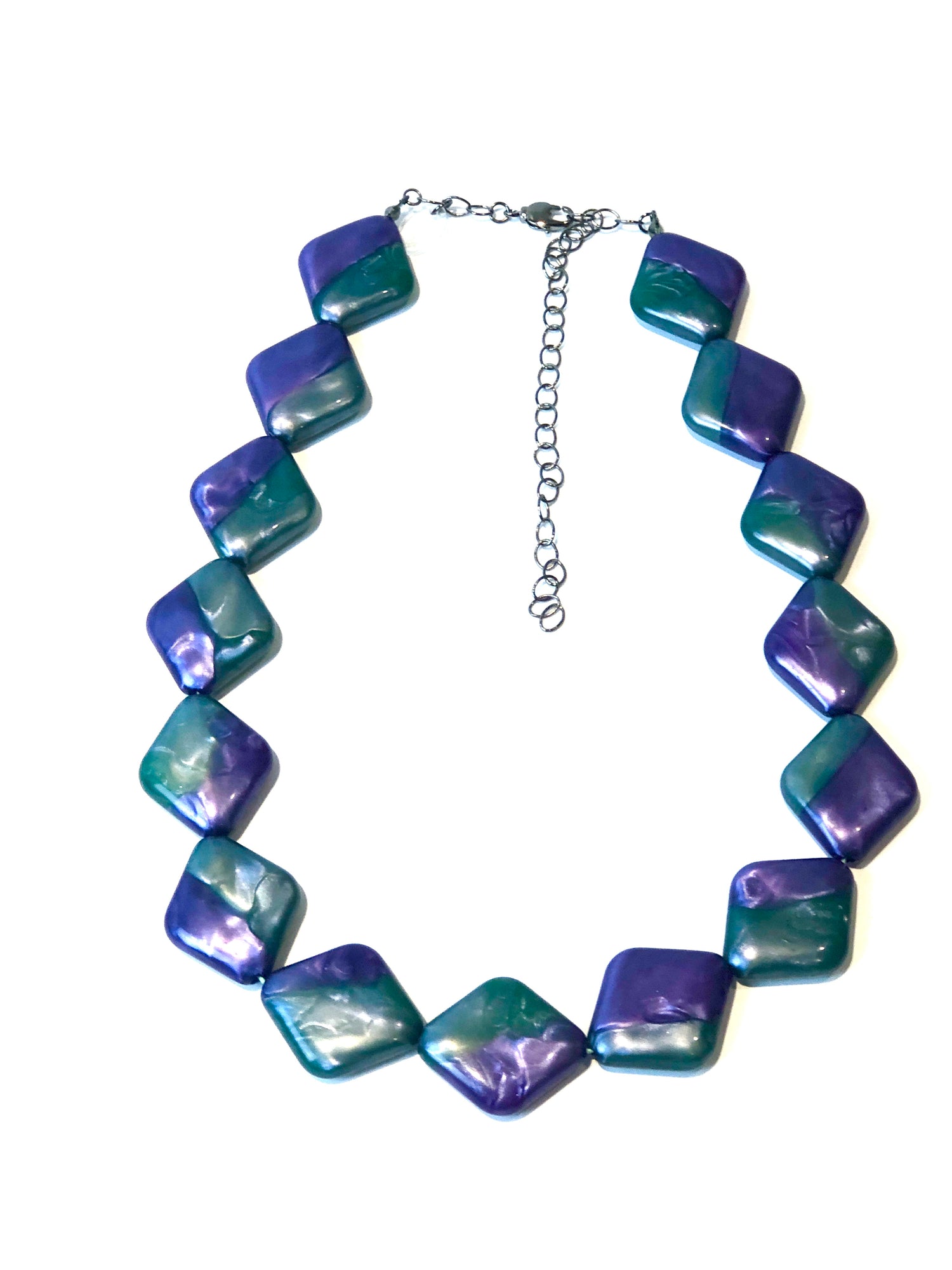 green and purple necklace