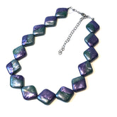 marbled green and purple beads