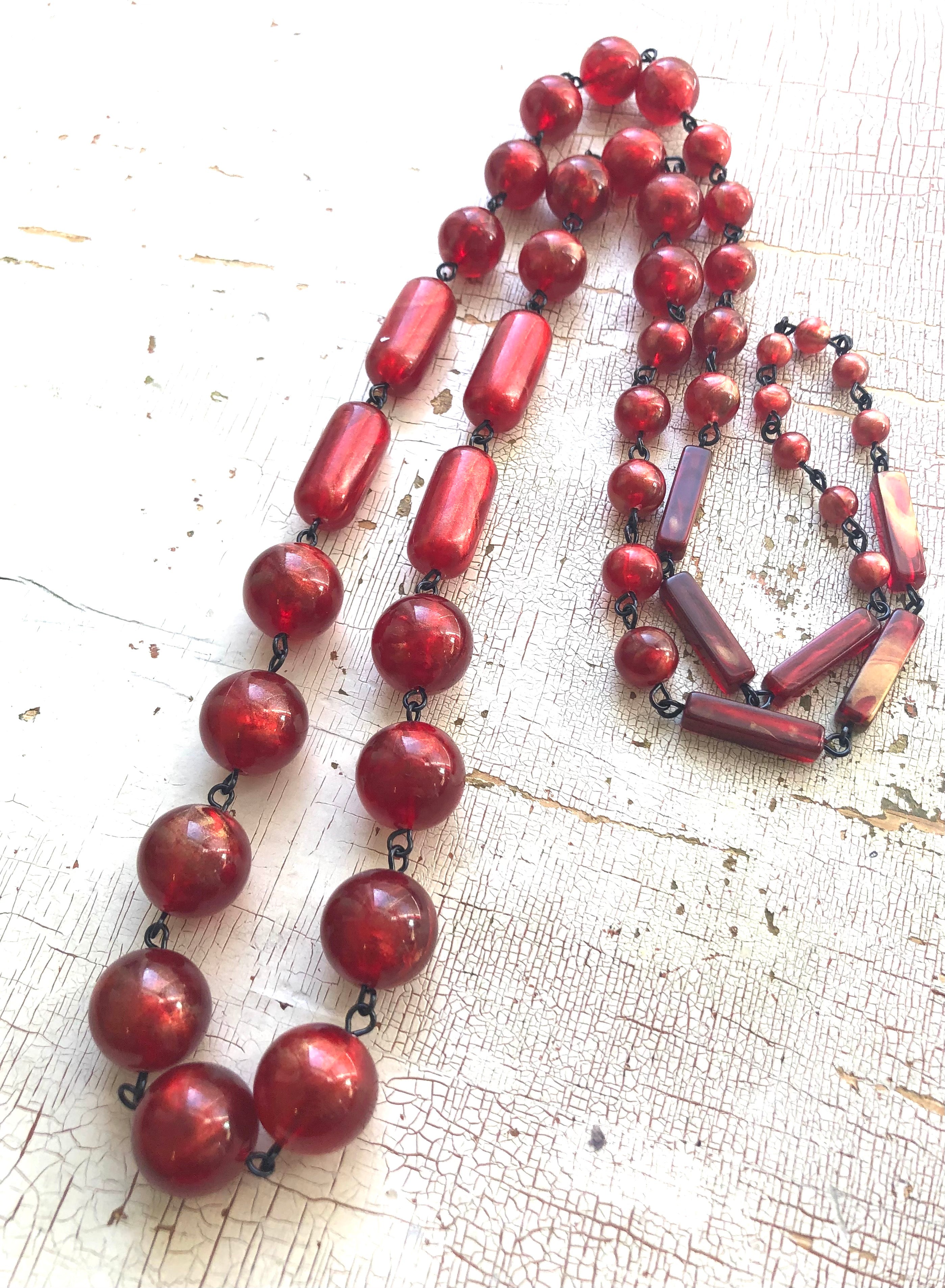 holiday red necklace