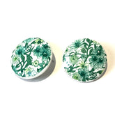 green and white flower studs