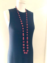 red luster long necklace