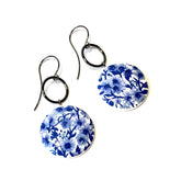 blue and white earrings