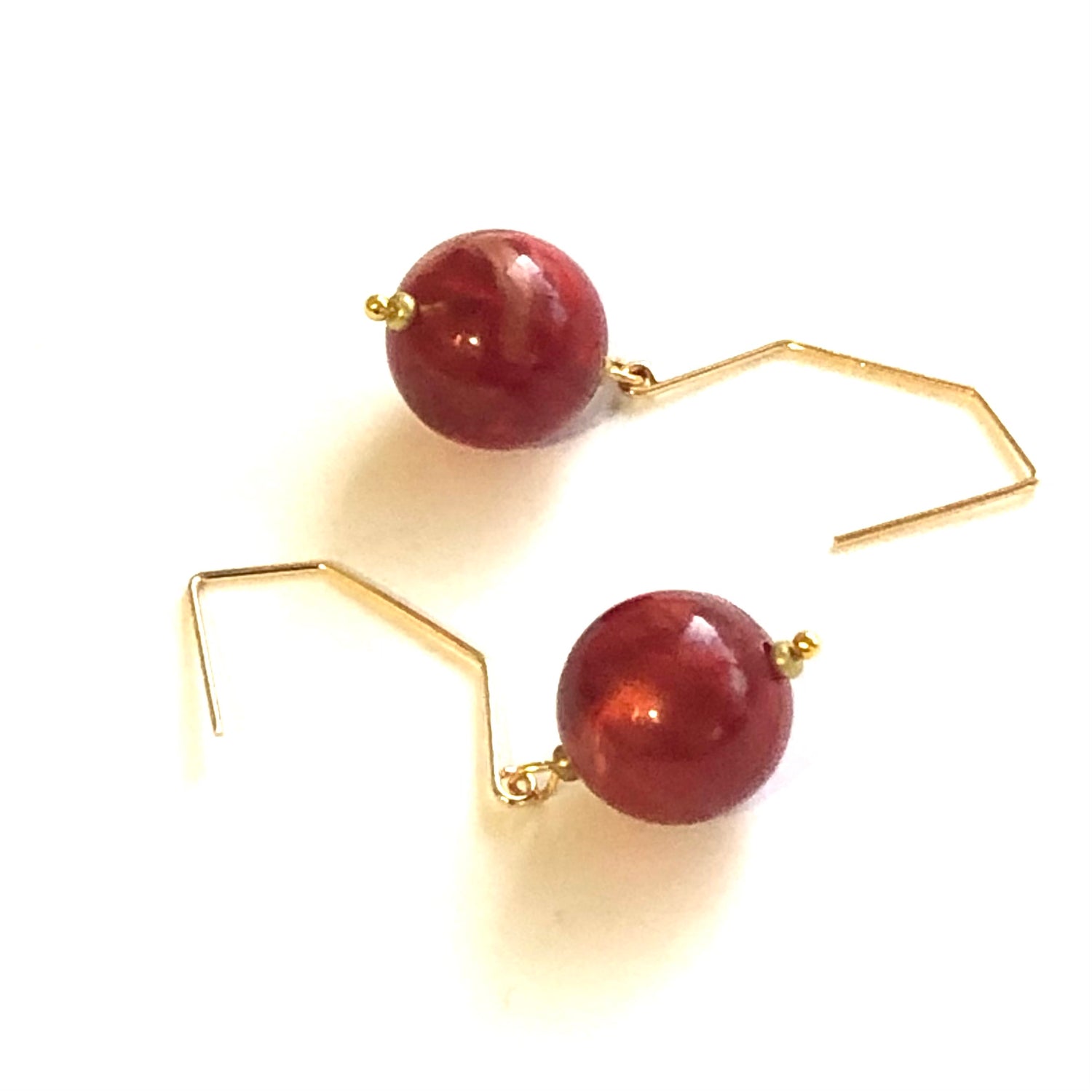 red drop earrings