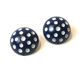 navy blue polka dot earrings