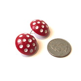 red mushroom earrings