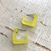 yellow square hoop earrings