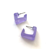 lilac purple square earrings