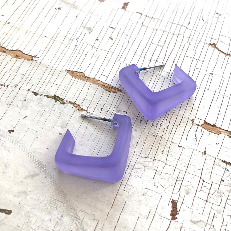 purple acrylic hoops