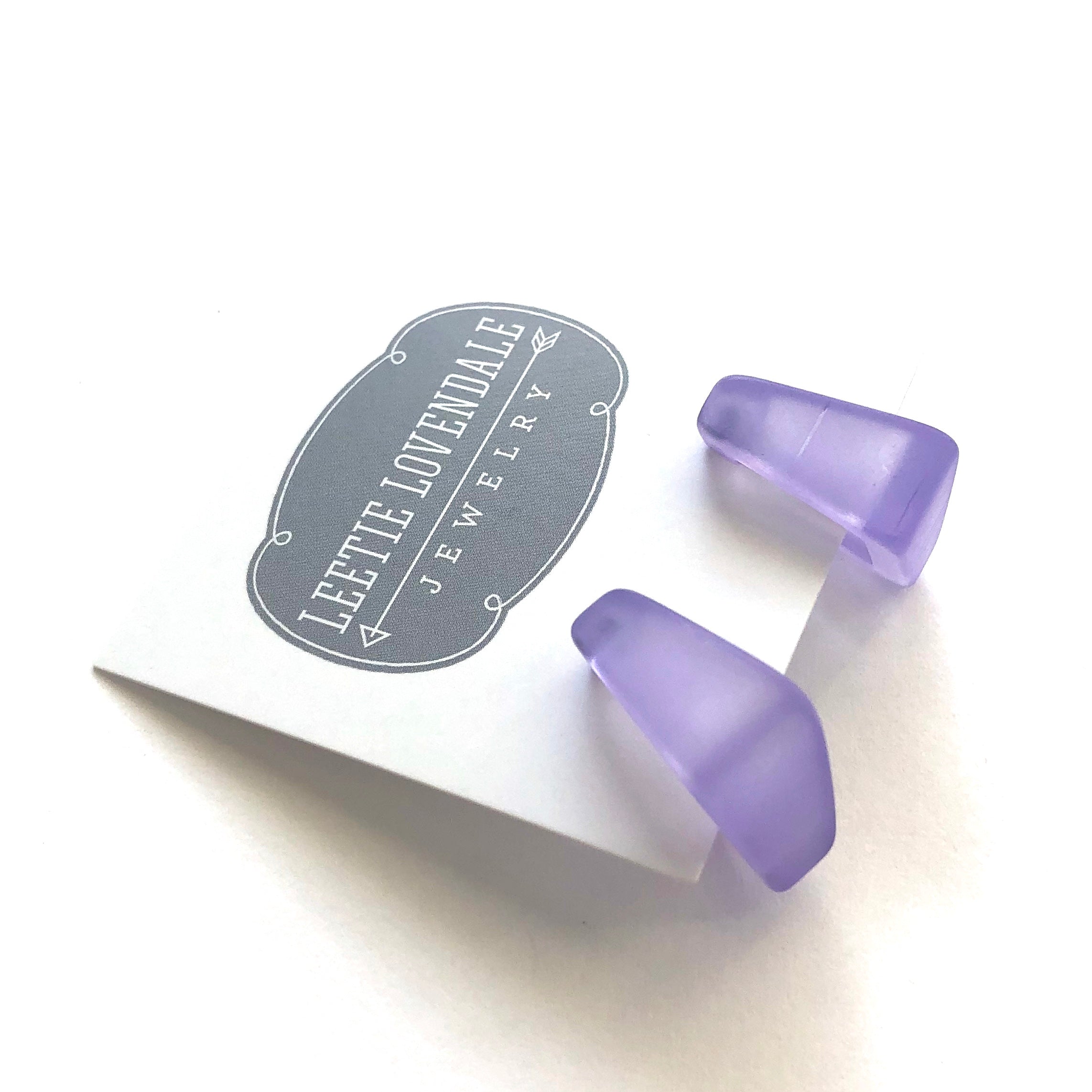 purple square hoop earrings