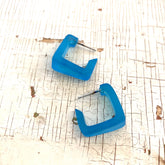 aqua blue geometric earrings
