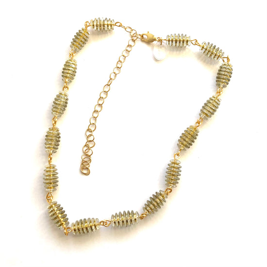Clear & Gold Spring Beaded Amelia Necklace