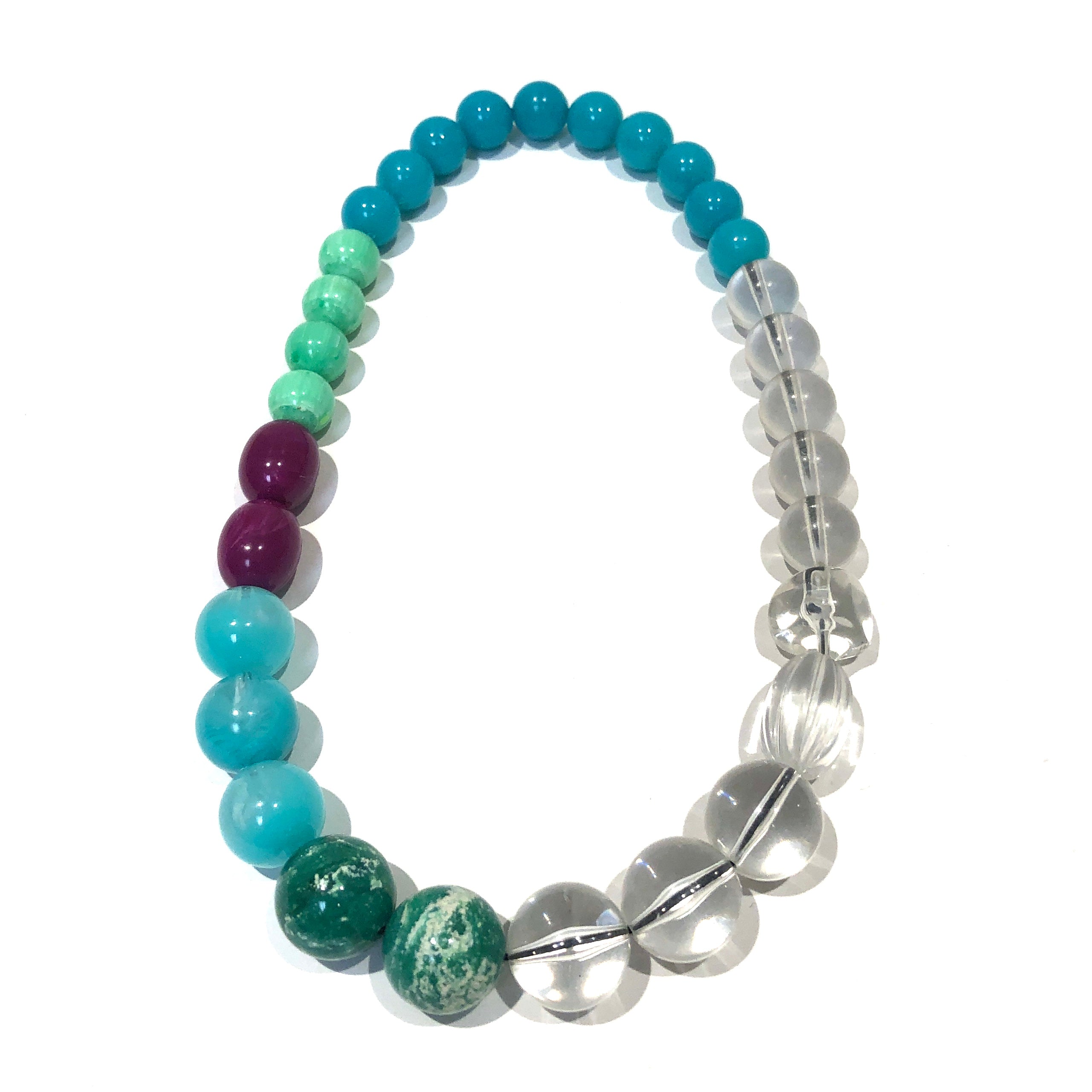 stretch necklace clear and colorful