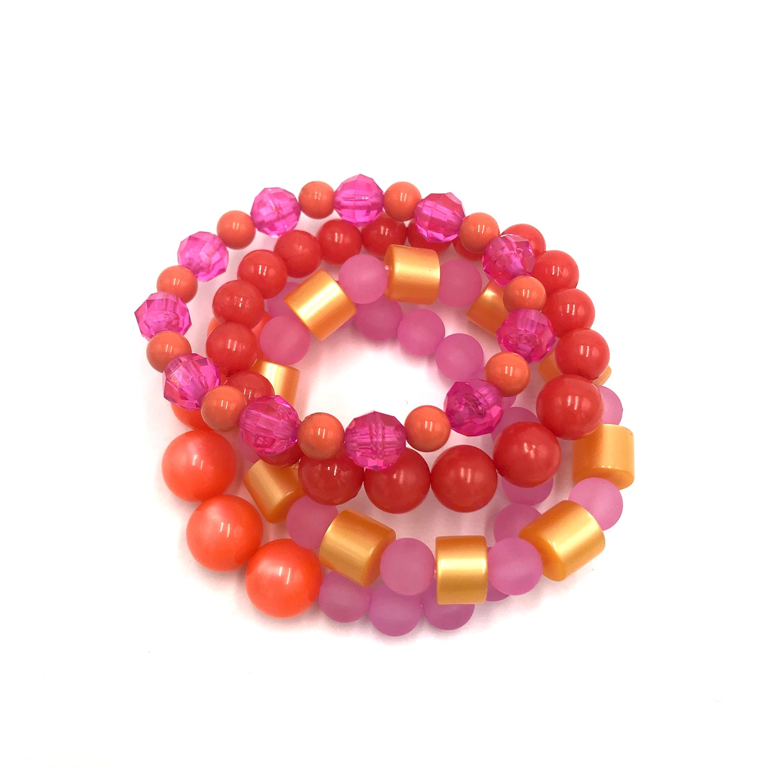 orange pink bracelets