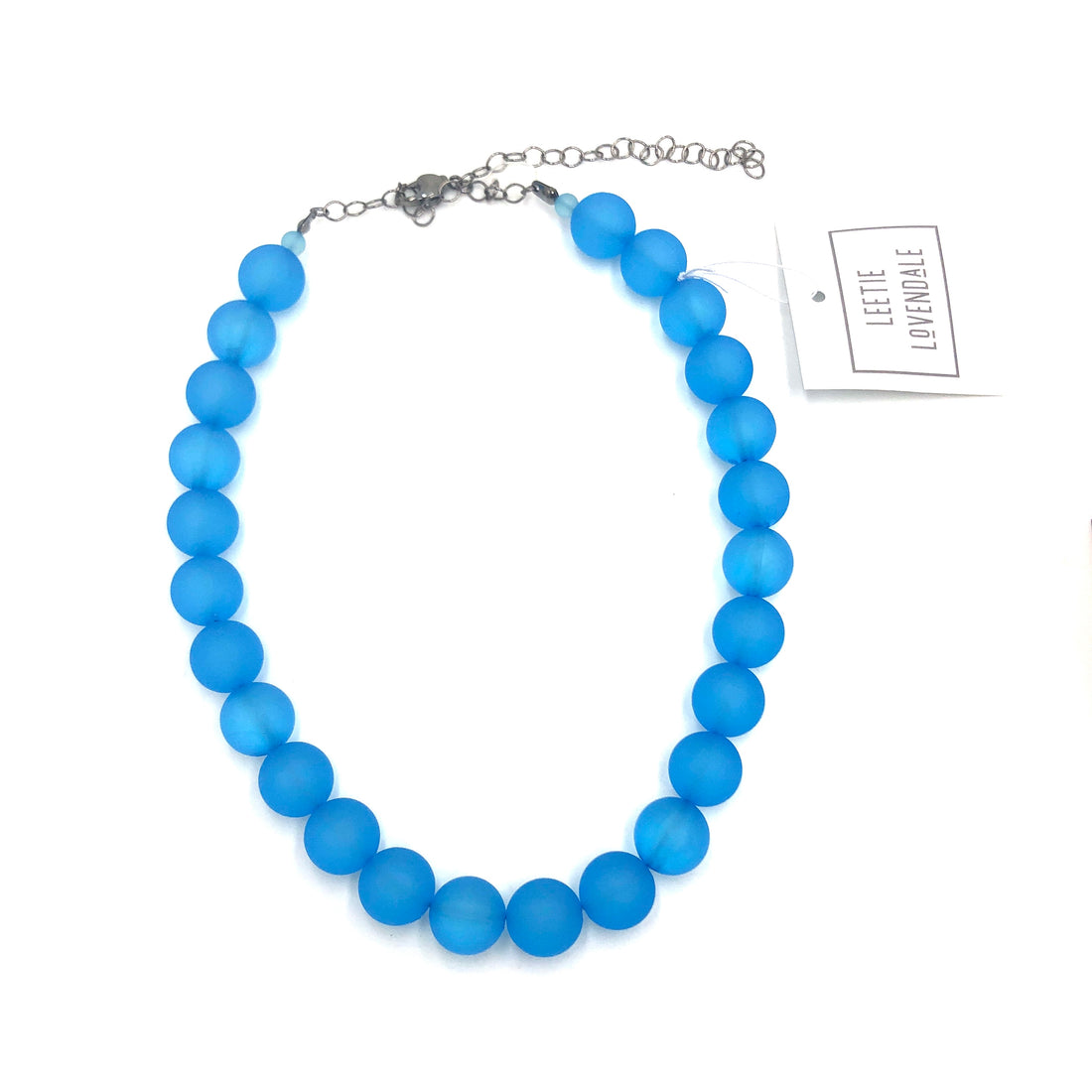 blue frosted necklace