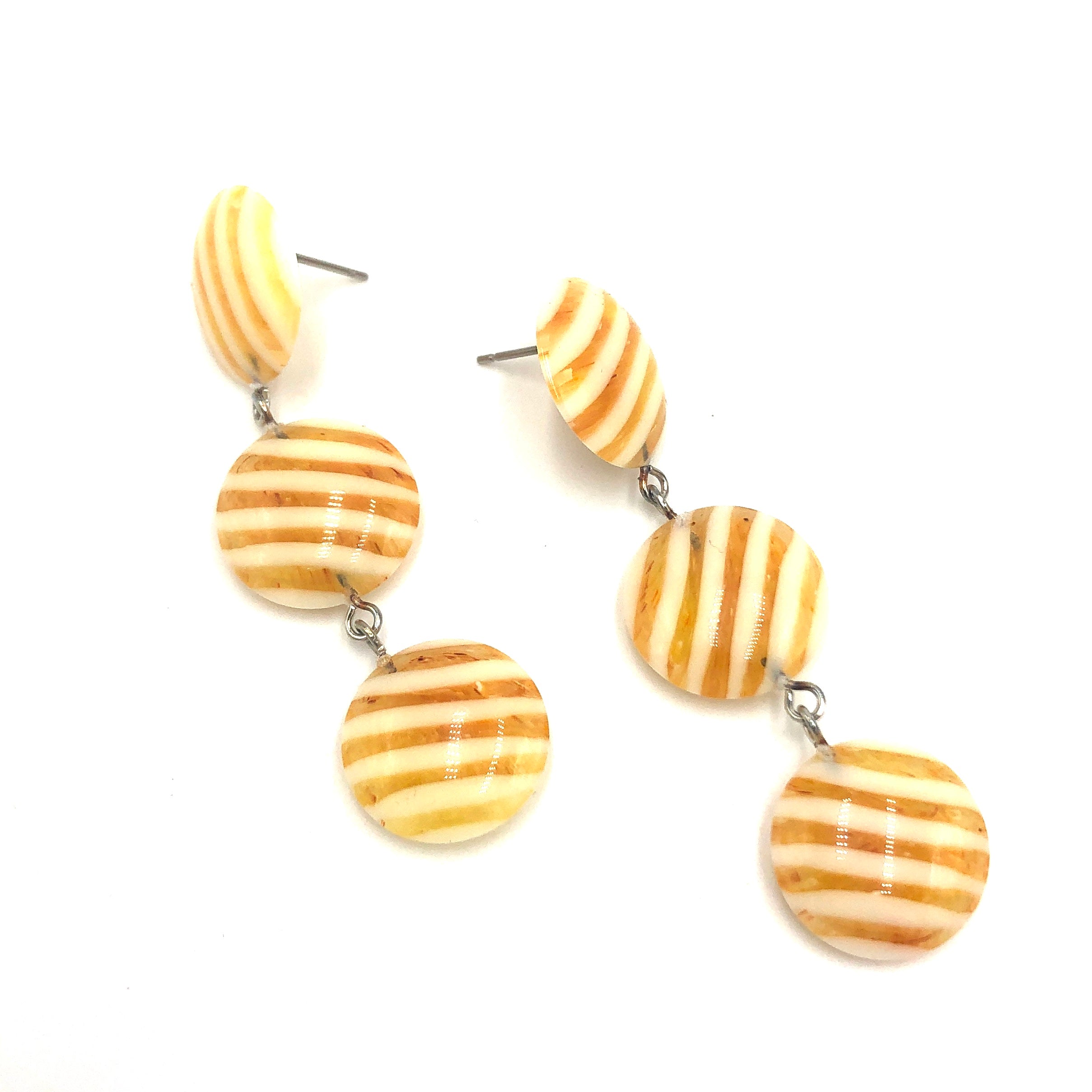amber and cream earrings