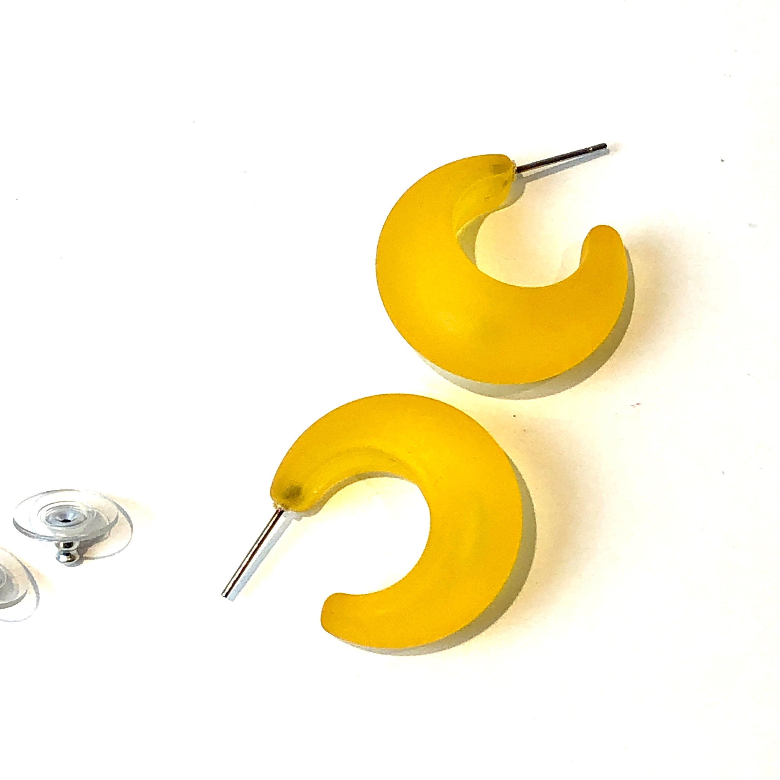 yellow chunky hoop earrings