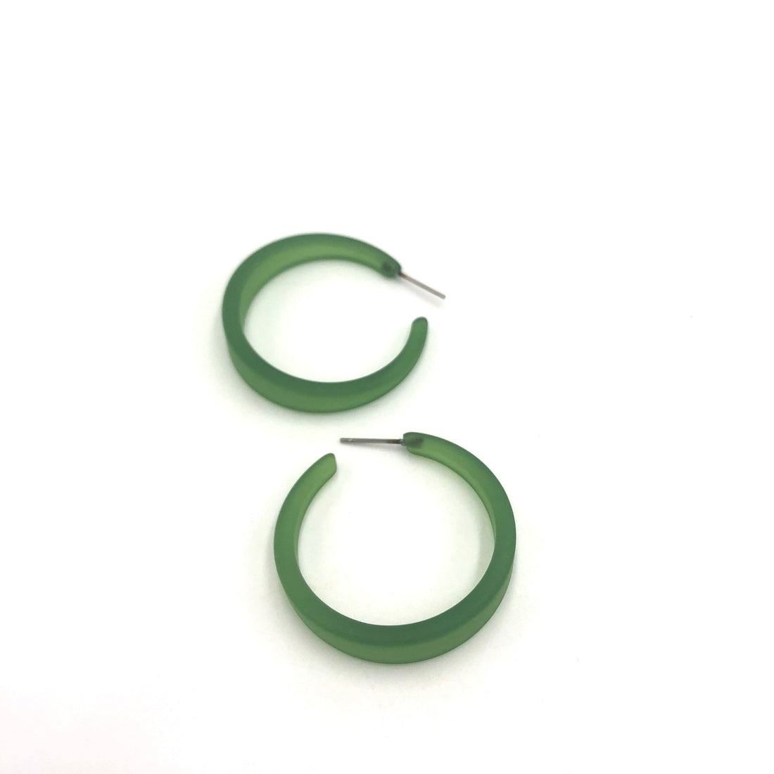 Sea Glass Green Frosted Keira Hoop Earrings