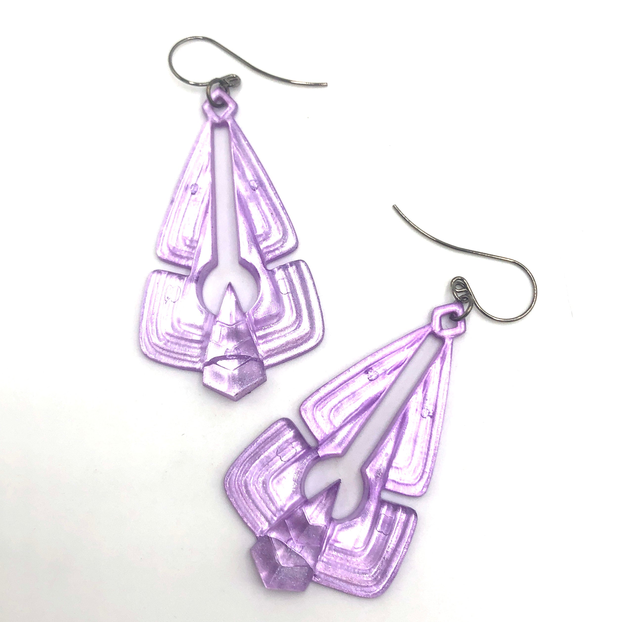 Lilac Glow Triad Earrings