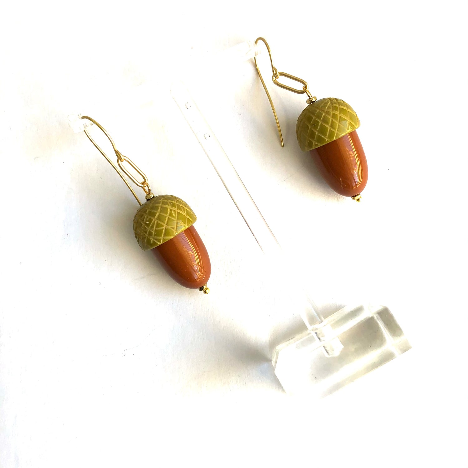 carved acorn earrings
