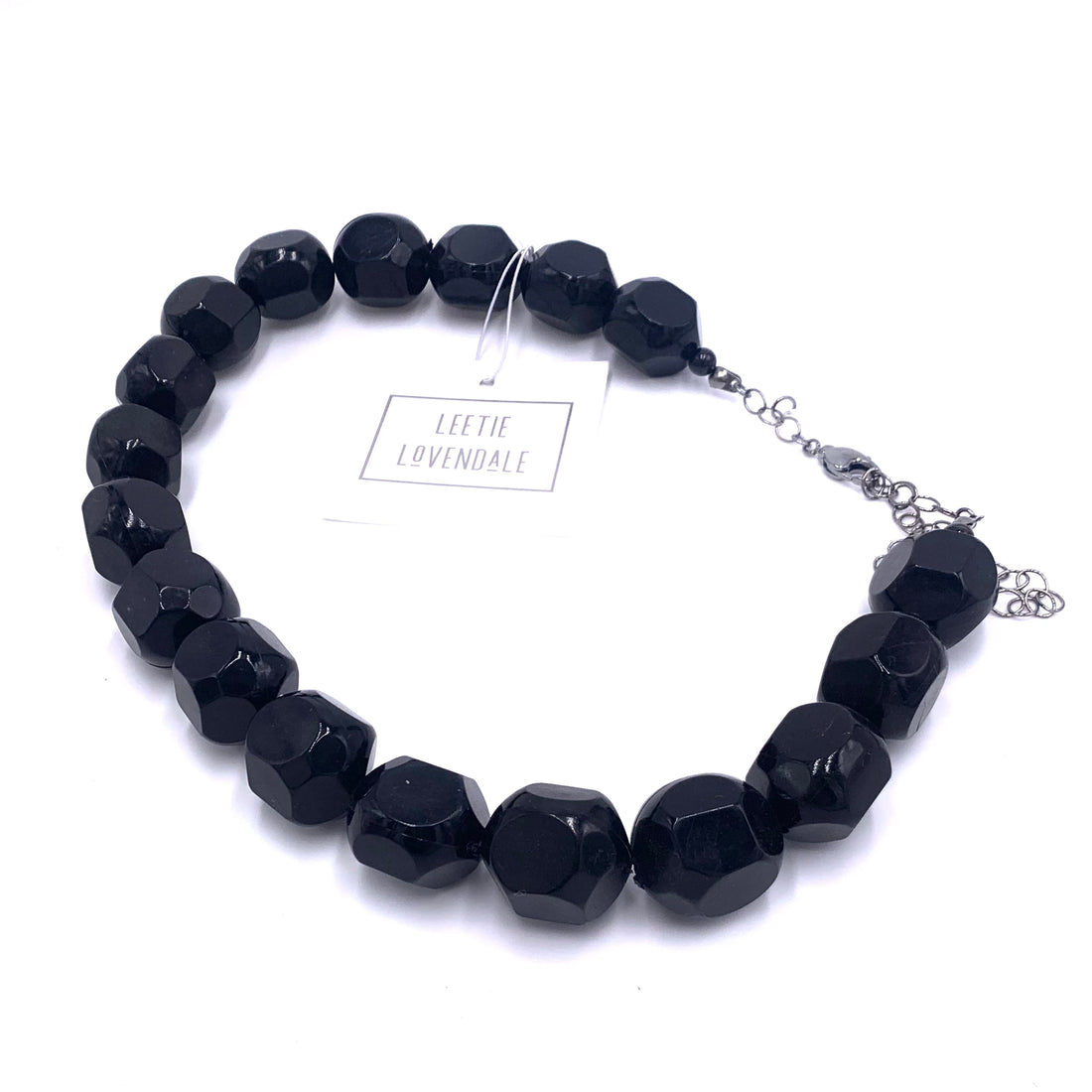 Black Chunky Facet Marco Necklace