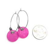 fuchsia hoop earrings