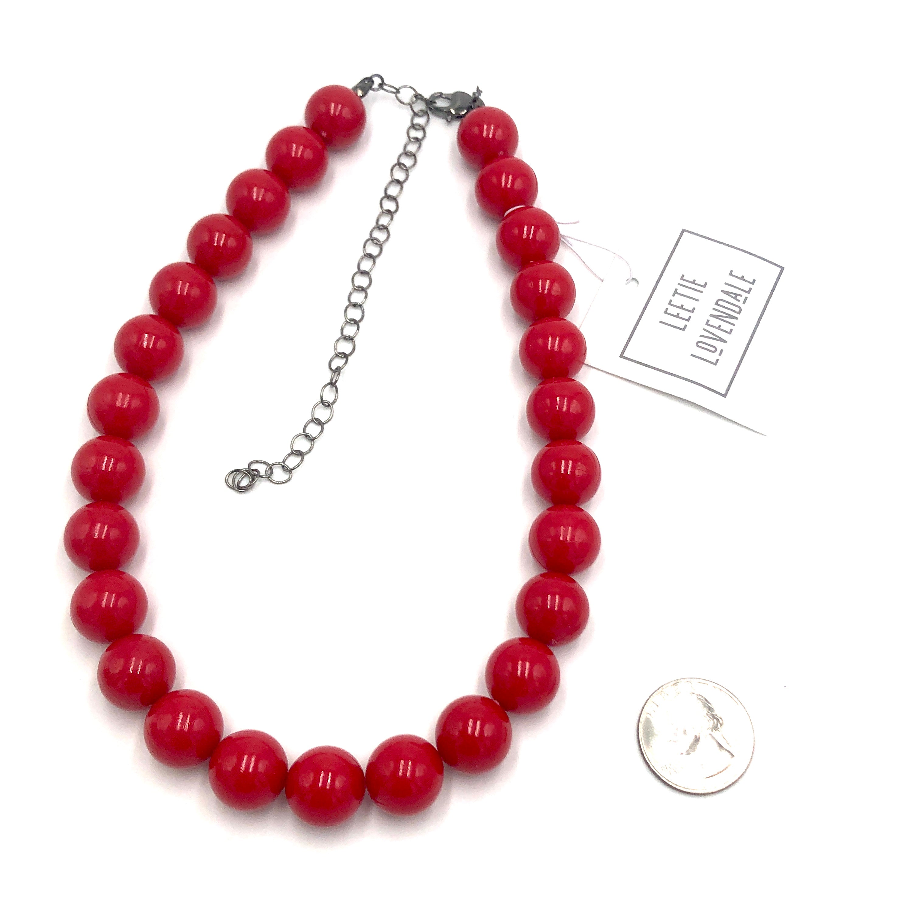 big red beads necklace
