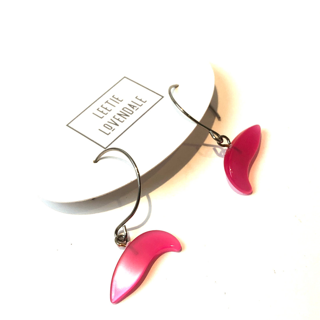 Hot Pink Moonglow Swish Drop Earrings