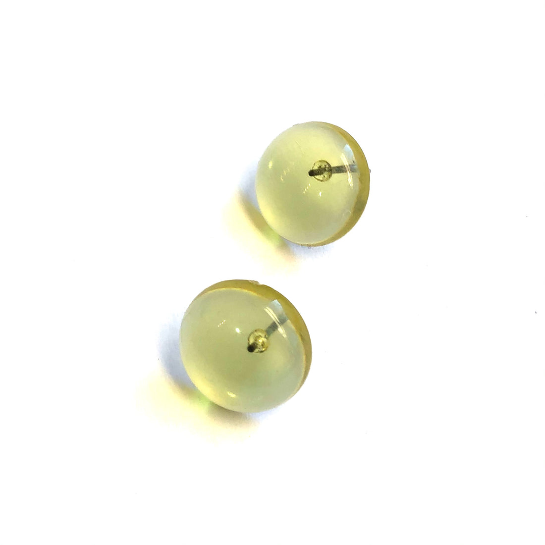 Champagne Yellow Transparent Retro Button Stud Earrings