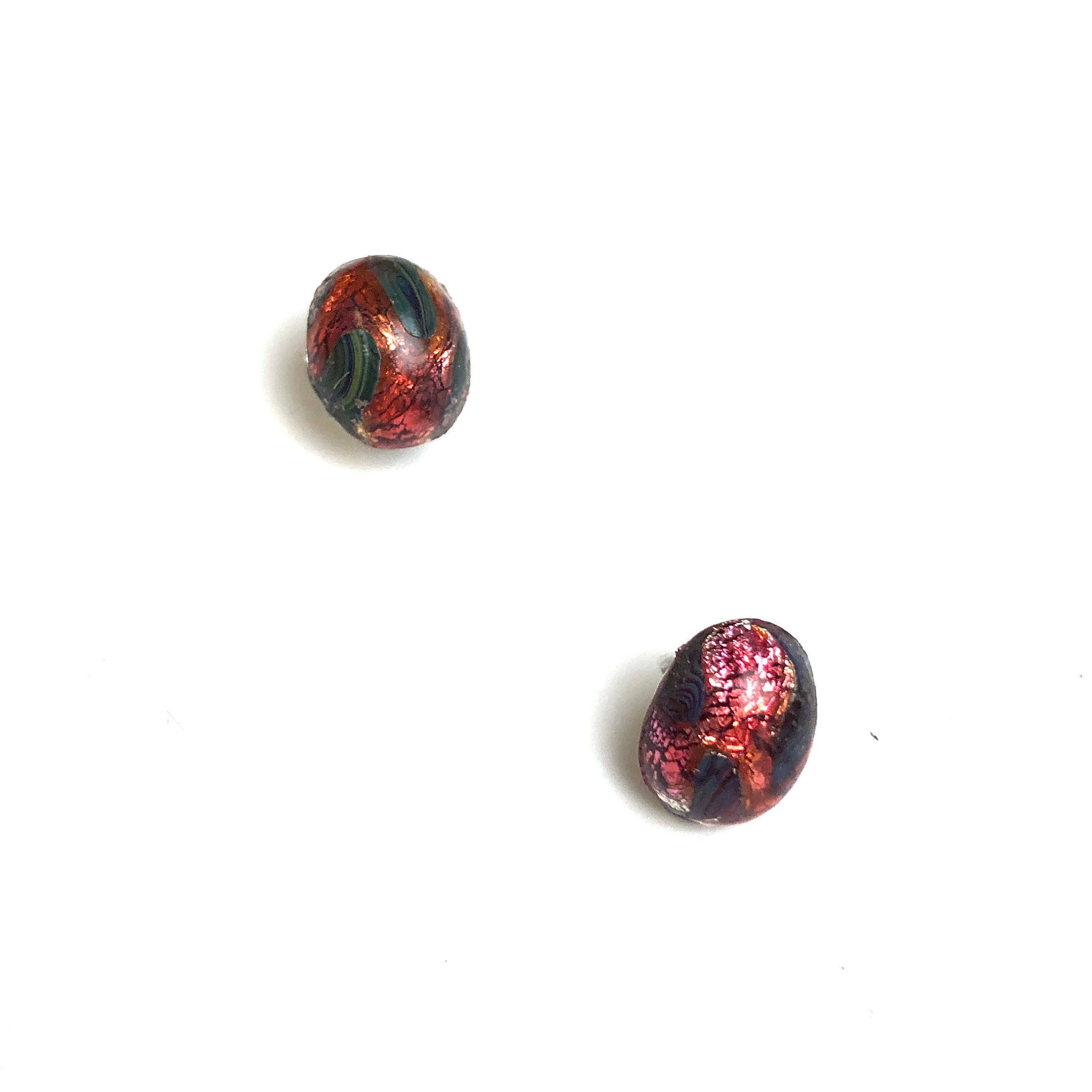 rare glass stud earrings