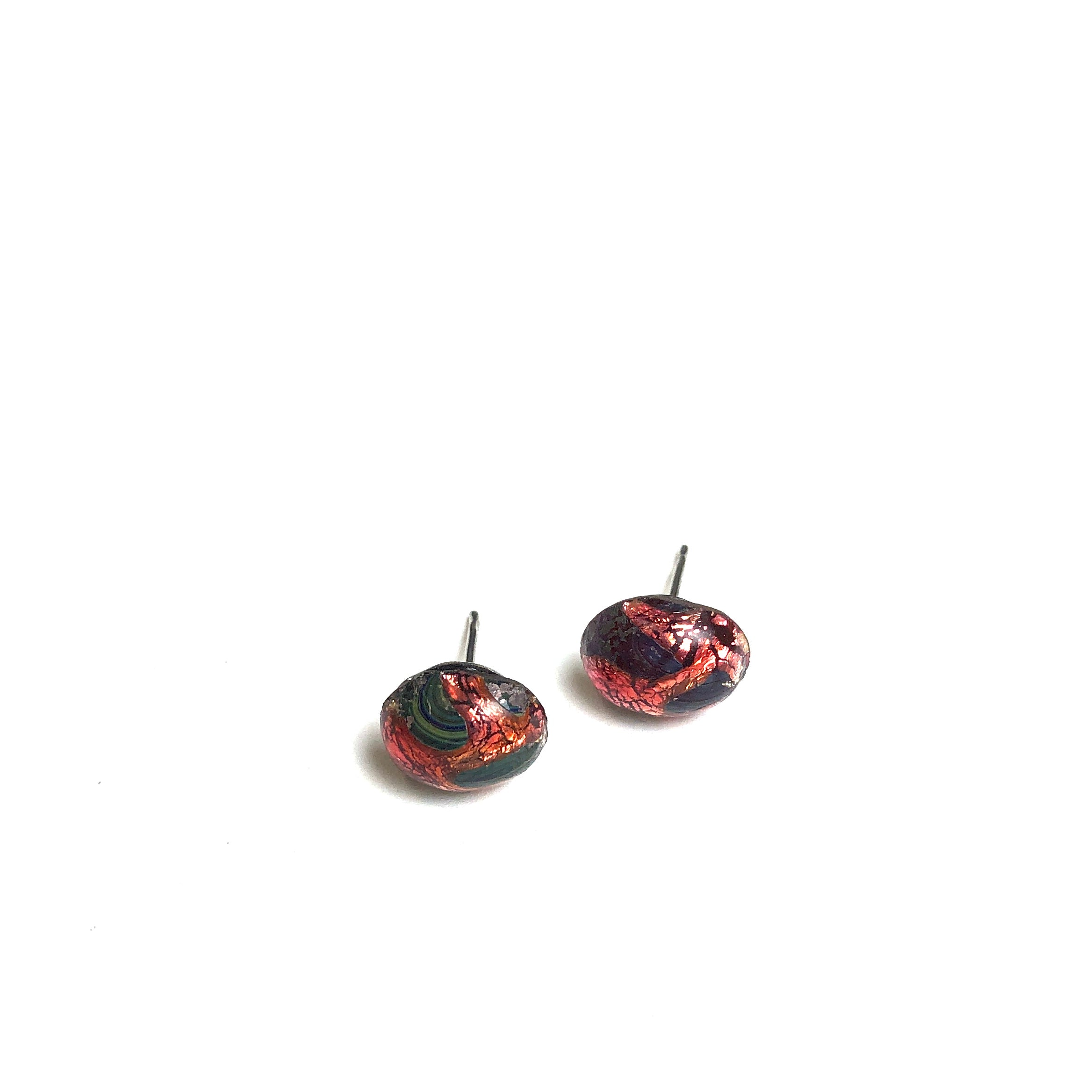 cranberry glass earrings