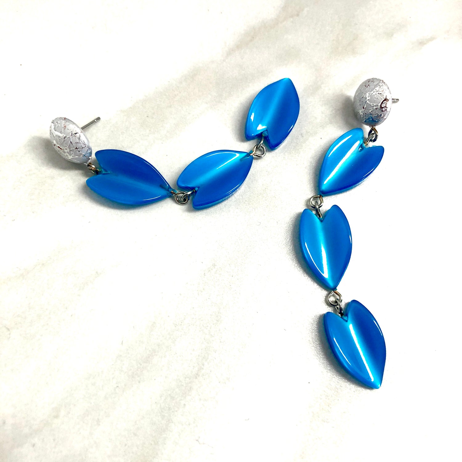 blue silver earrings