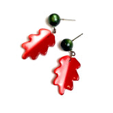 red moonglow holiday earrings