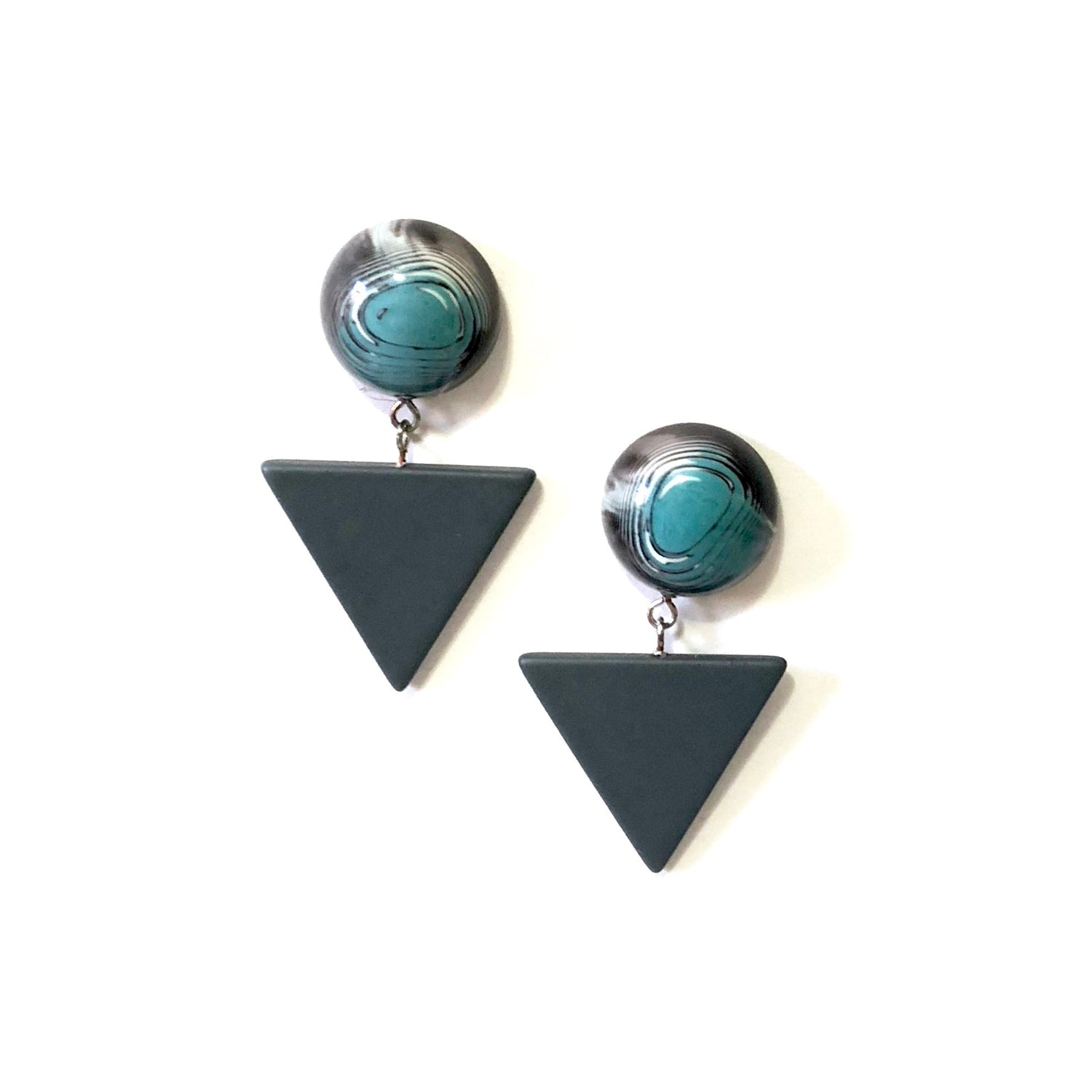 blue grey earrings