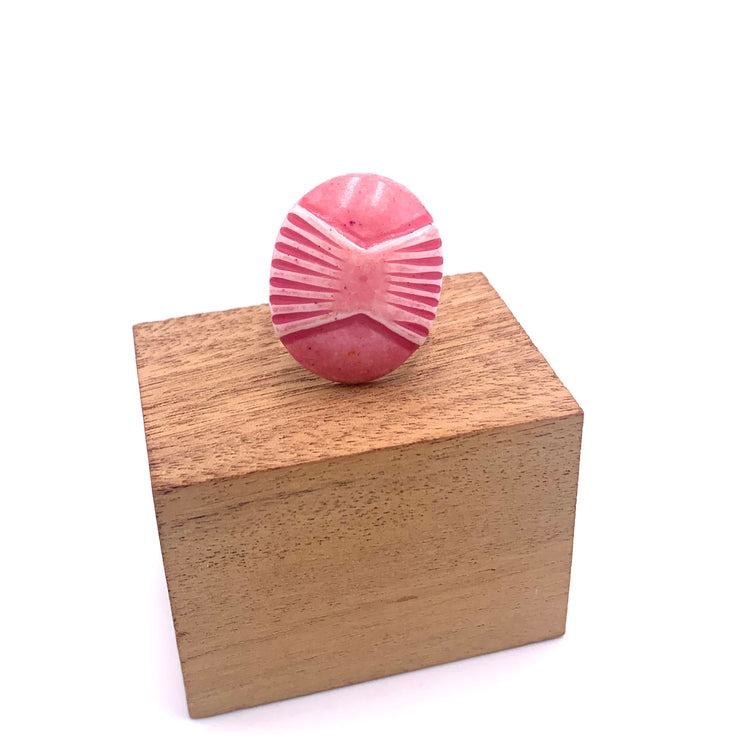 pink statement ring lucite