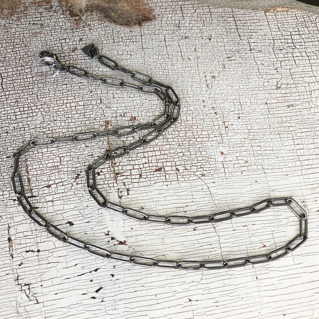 gun metal paperclip chain