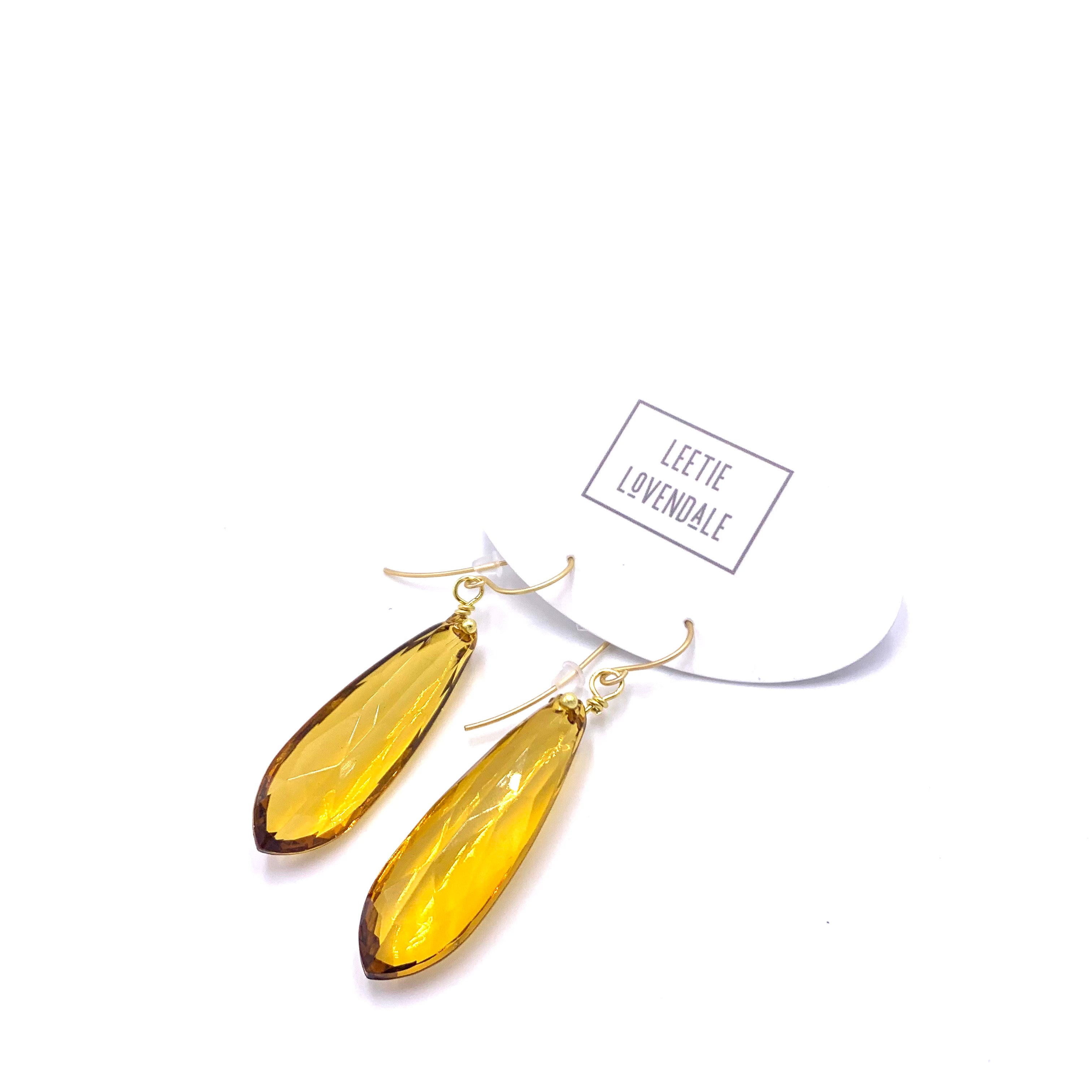 Golden Topaz Briolette TearDrop Earrings