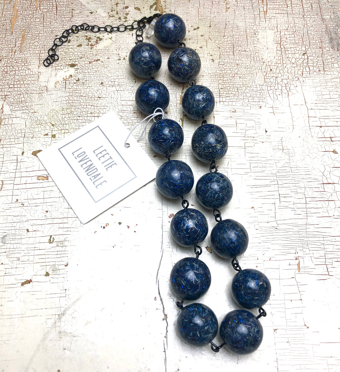 deep blue sparkle necklace